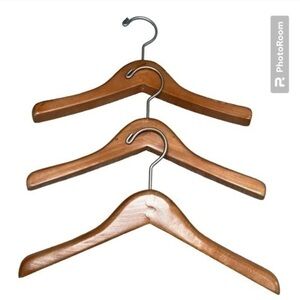 3-PC HIGH QUALITY 12” WOODEN HANGARS